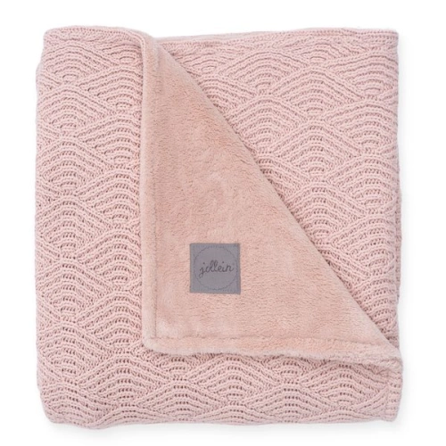 JOLLEIN Deka 75x100cm River knit pale pink/coral fleece