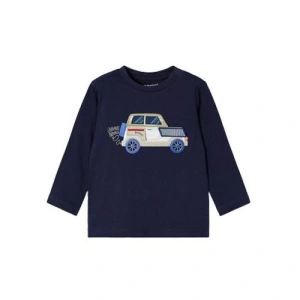 MAYORAL chlapecké tričko DR výšivka auto, tmavě modrá - 80 cm
