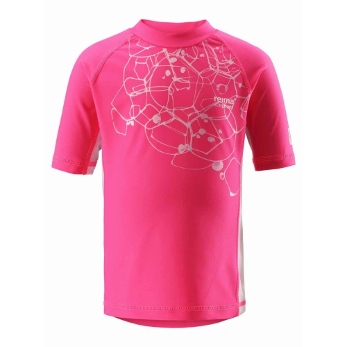 Reima Dívčí koupací tričko s krátkým rukávem Crete 581509 - bílo růžové - 98 cm