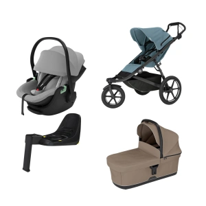 THULE Urban Glide 3 Mid Blue magnetická spona + korba Tinted Taupe + autosedačka Maple + báze Alfi (24)