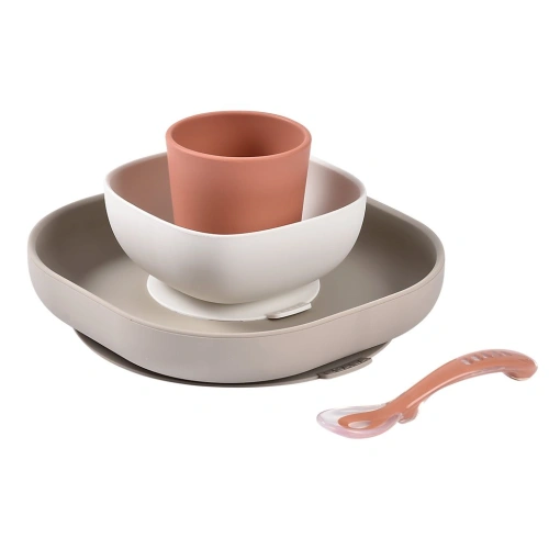 BÉABA jídelní sada silikonová 4-dílná Terracotta