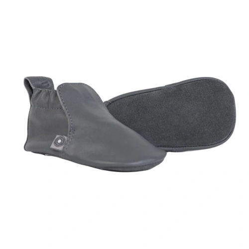 LODGER kožené capáčky Stepper Gunmetal 6-12 měsíců