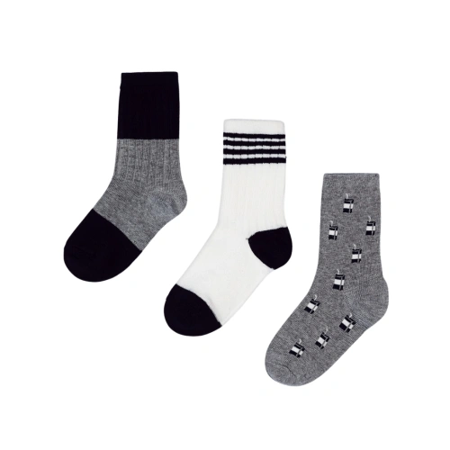 MAYORAL chlapecké ponožky set 3 páry šedá