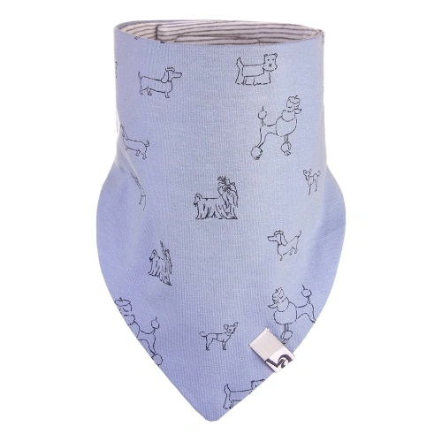 LITTLE ANGEL šátek na krk podšitý Outlast® - modrá pes/pruh bílošedý melír vel. uni