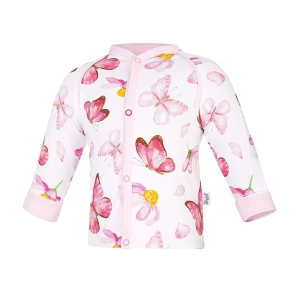 LITTLE ANGEL kabátek podšitý Outlast® růžový motýl/růžová baby vel. 50-56 cm