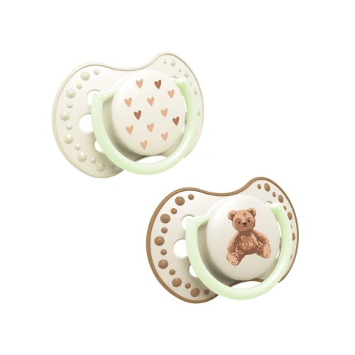 LOVI dudlík svítící silikonový dynamický Teddy Love 2ks