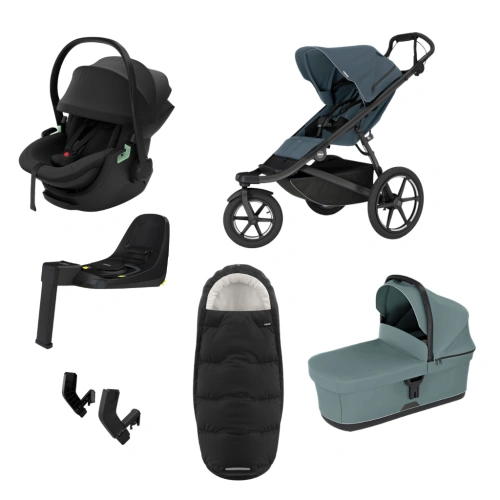 THULE Urban Glide 3 Dark Slate magnetická spona + korba Mid Blue + autosedačka Maple + báze Alfi + fusak Elements M/L + adaptér MC