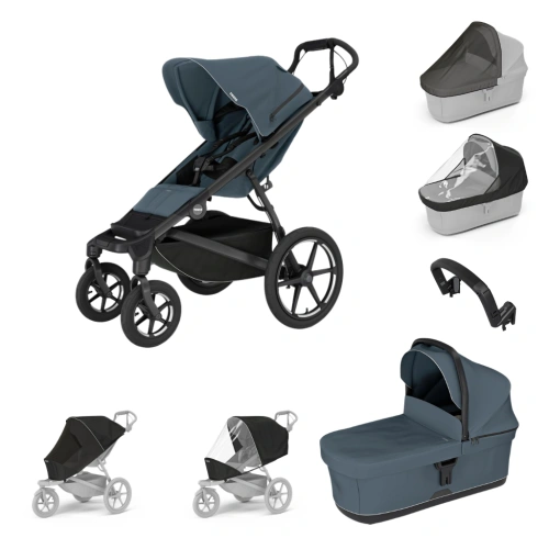 THULE Urban Glide 4-wheel Dark Slate + korba + pláštěnka + moskytiéra + madlo + pláštěnka a moskytiéra na korbu