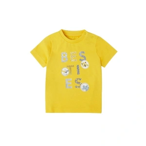 MAYORAL chlapecké tričko KR nápis, žlutá - 86 cm