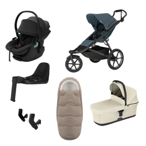 THULE Urban Glide 3 Dark Slate magnetická spona + korba Soft Beige + autosedačka Maple + báze Alfi + fusak Elements M/L + adaptér MC (28)