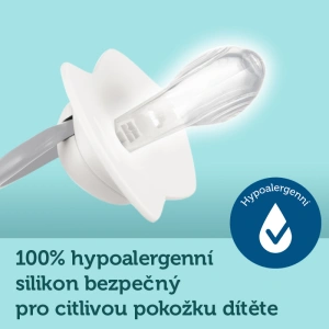 CANPOL BABIES set symetrických silikonových dudlíků 0-6m Bonjour Paris modrý (2)