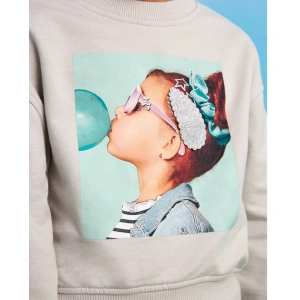 MAYORAL dívčí mikina se sponkou Dívka s bublinou béžová (3)