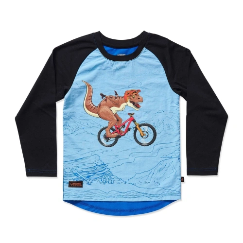 KIDS RIDE SHOTGUN dětský cyklistický dres MTB Dino modrá