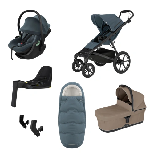 THULE Urban Glide 4-wheel Dark Slate magnetická spona + korba Tinted Taupe + autosedačka Maple + báze Alfi + fusak Elements M/L + adaptér MC