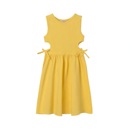 MAYORAL dívčí letní bavlněné šaty žlutá