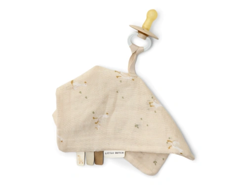 LITTLE DUTCH muchláček s poutkem na šidítko Husa Newborn Naturals