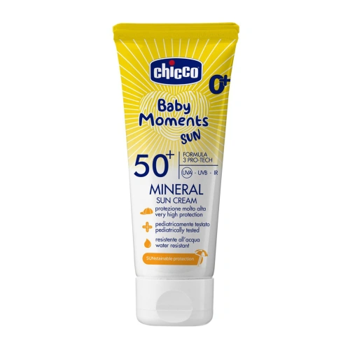 CHICCO dětský krém na opalování s minerály SPF50+ 75ml, 0m+