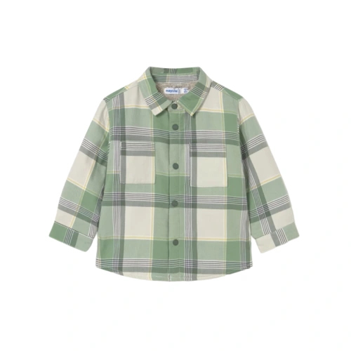 MAYORAL chlapecká košile na triko DR Overshirt kostka zelená