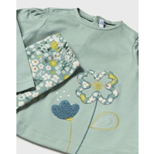 MAYORAL dívčí set 3ks tričko DR, legíny a čelenka mint (2)