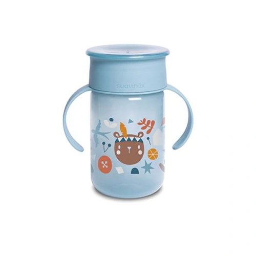 SUAVINEX Láhev na učení 360 Forest 340 ml - Modrá