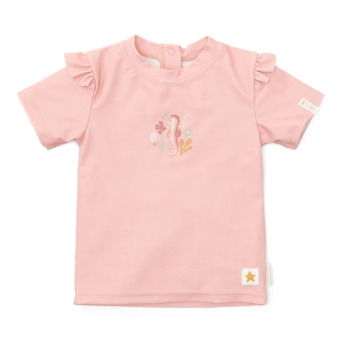 LITTLE DUTCH plavecké triko krátký rukáv Seahorse Pink