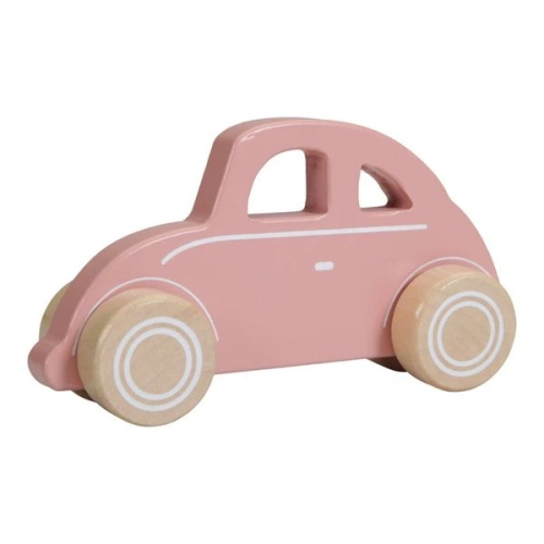 LITTLE DUTCH Dřevěné autíčko brouk pink