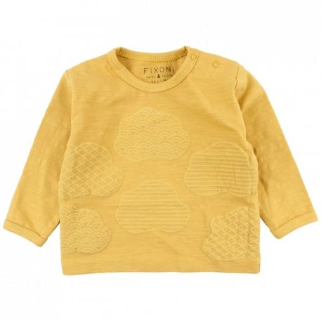 FIXONI dětské tričko s dlouhým rukávem a potiskem - tmavě žlutá