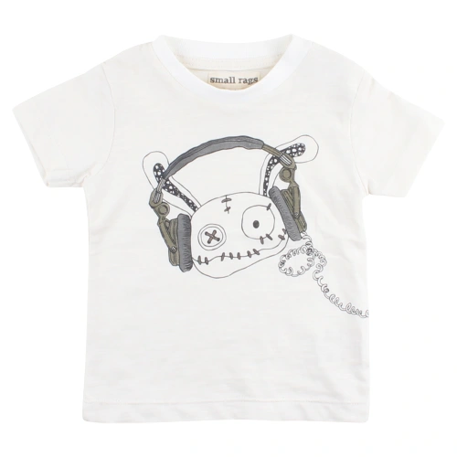 SMALL RAGS chlapecké tričko s potiskem - bílé - 80 cm
