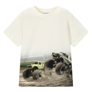 MAYORAL chlapecké tričko KR monster truck bílá