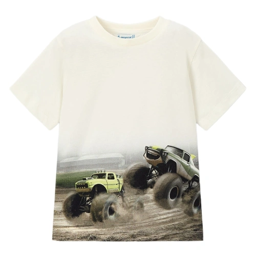 MAYORAL chlapecké tričko KR monster truck bílá