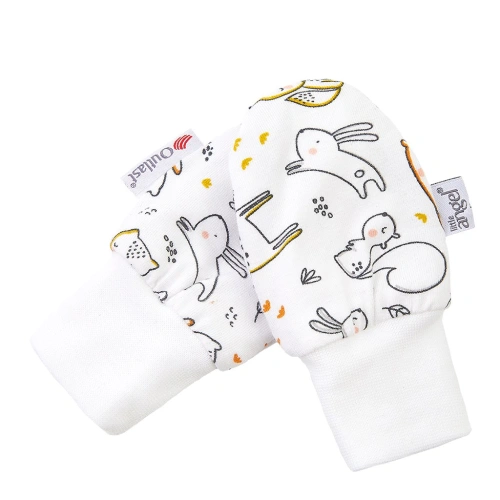 LITTLE ANGEL rukavice podšité kojenecké Outlast® bílá zvířátka/bílá vel. 1