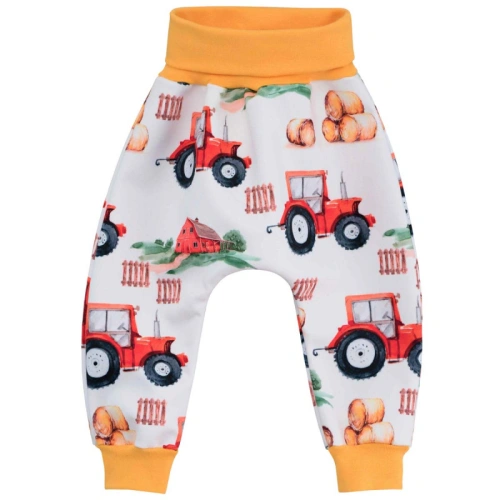 ESITO Dětské softshellové kalhoty Traktor žlutá Vel. 62 - 80