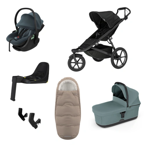 THULE Urban Glide 3 Black magnetická spona + korba Dark Slate + autosedačka Maple + báze Alfi + fusak Elements M/L + adaptér MC