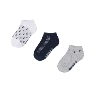 MAYORAL chlapecké kotníkové ponožky, bílá/ šedá/ modrá - 92 cm, EUR 19-22