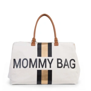 CHILDHOME Přebalovací taška Mommy Bag Big Off White/Black Gold