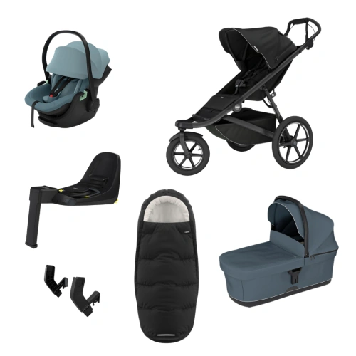THULE Urban Glide 3 Black magnetická spona + korba Dark Slate + autosedačka Maple + báze Alfi + fusak Elements M/L + adaptér MC