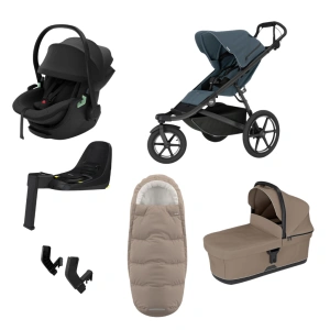 THULE Urban Glide 3 Dark Slate magnetická spona + korba Tinted Taupe + autosedačka Maple + báze Alfi + fusak Elements M/L + adaptér MC (27)
