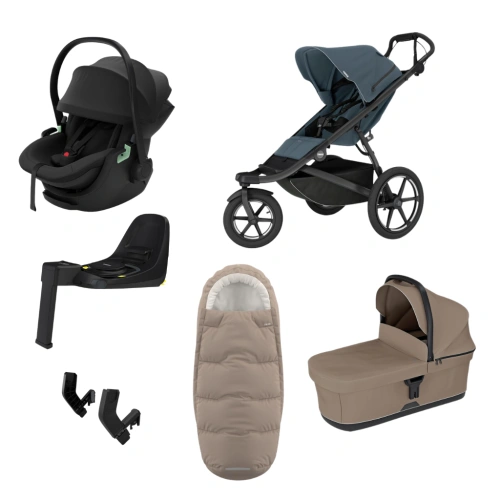 THULE Urban Glide 3 Dark Slate magnetická spona + korba Tinted Taupe + autosedačka Maple + báze Alfi + fusak Elements M/L + adaptér MC