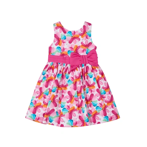 MAYORAL dívčí letní šaty s potiskem květy růžová