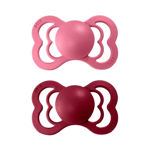 BIBS Supreme dudlík z přírodního kaučuku 2 ks Coral / Ruby - velikost 1 (0-6m.)