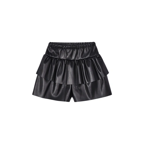 MAYORAL skort sukně s šortkami koženková černá