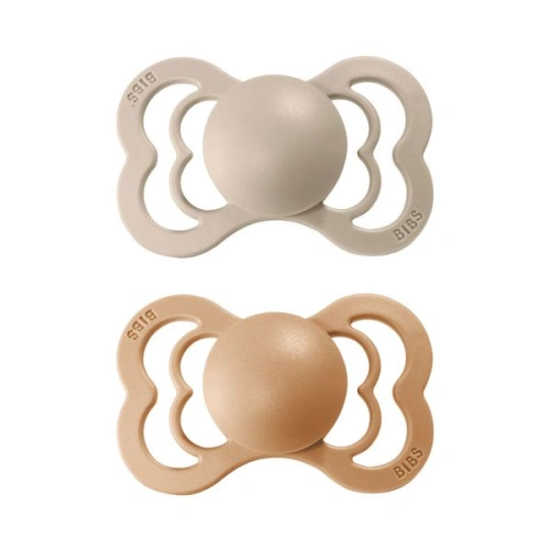 BIBS Supreme dudlík z přírodního kaučuku 2 ks Vanilla/ Peach - velikost 2 (6+m.)
