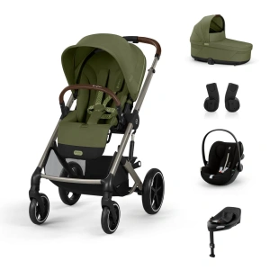 CYBEX akční set Balios S Lux Moss Green + korba Moss Green + Cloud G i-Size Plus Moon Black + báze G + adaptéry