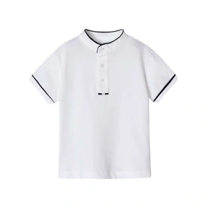 MAYORAL chlapecké polo tričko s mao límečkem KR bílá vel. 128 cm