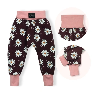 ESITO dětské tepláky s vysokým pasem Daisy vínová vel. 80 cm