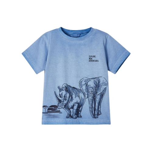 MAYORAL chlapecké tričko KR africká zvířata modrá