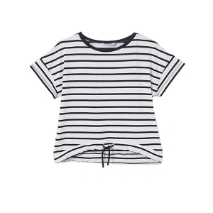 MAYORAL dívčí pruhované tričko, černá/ bílá - 152 cm