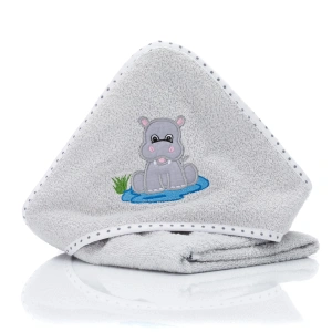 Fillikid Osuška s kapucí hippo grey 75x75 cm