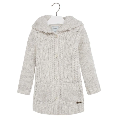 Mayoral dívčí pletený svetr s kapucí - béžový - 98 cm