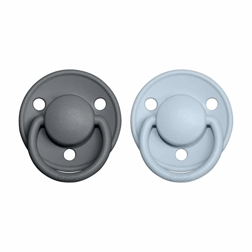 BIBS De Lux dudlík ze silikonu 2ks Iron/Baby blue - one size (0-3 roky)